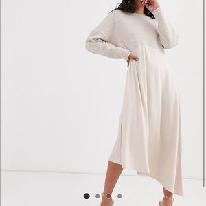 ASOS Sweatshirt & Satin Midi Dress